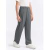 Haloumoning Boys Dress Pants Kids High Waisted Wide Leg Uniform Pants Casual Trousers with Pockets 5-14 Years(Gray)