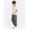 Haloumoning Boys Dress Pants Kids High Waisted Wide Leg Uniform Pants Casual Trousers with Pockets 5-14 Years(Gray)