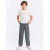 Haloumoning Boys Dress Pants Kids High Waisted Wide Leg Uniform Pants Casual Trousers with Pockets 5-14 Years(Gray)
