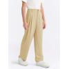 Haloumoning Boys Dress Pants Kids High Waisted Wide Leg Uniform Pants Casual Trousers with Pockets 5-14 Years(Khaki)