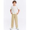 Haloumoning Boys Dress Pants Kids High Waisted Wide Leg Uniform Pants Casual Trousers with Pockets 5-14 Years(Khaki)