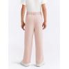 Haloumoning Boys Dress Pants Kids High Waisted Wide Leg Uniform Pants Casual Trousers with Pockets 5-14 Years(Pink)