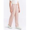 Haloumoning Boys Dress Pants Kids High Waisted Wide Leg Uniform Pants Casual Trousers with Pockets 5-14 Years(Pink)