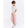 Haloumoning Boys Dress Pants Kids High Waisted Wide Leg Uniform Pants Casual Trousers with Pockets 5-14 Years(Pink)
