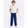 Haloumoning Boys Dress Pants Kids High Waisted Wide Leg Uniform Pants Casual Trousers with Pockets 5-14 Years(Royal Blue)