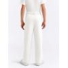 Haloumoning Boys Dress Pants Kids High Waisted Wide Leg Uniform Pants Casual Trousers with Pockets 5-14 Years(White)