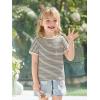 Haloumoning Toddler Baby Girls Striped Short Sleeve T-Shirts Kids Ribbed Knit Ruffle Trim Tops Tees Blouse 9M-8Y(Apricot)