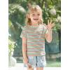 Haloumoning Toddler Baby Girls Striped Short Sleeve T-Shirts Kids Ribbed Knit Ruffle Trim Tops Tees Blouse 9M-8Y(Multicolor)