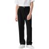 Haloumoning Boys Dress Pants Kids High Waisted Wide Leg Uniform Pants Casual Trousers with Pockets 5-14 Years(Black)