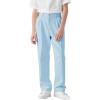 Haloumoning Boys Dress Pants Kids High Waisted Wide Leg Uniform Pants Casual Trousers with Pockets 5-14 Years(Blue)