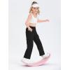 Girls Kids Cargo Sweatpants Wide Straight Leg Jogger Pants 5-14 Years(Black)