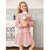 Girls Lantern Long Sleeve Dress Kids Flowy Tiered Ruffle Crewneck A-Line Fall Dresses 5-14 Years(Pink)