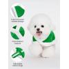 Haloumoning Dog Fleece Hoodie Cute Pom-pom Hooded Sweatshirt Christmas Costume Holiday Outfit Pet Xmas Clothes for Small Medium Dogs(Green)