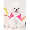 Haloumoning Dog Fleece Hoodie Cute Pom-pom Hooded Sweatshirt Christmas Costume Holiday Outfit Pet Xmas Clothes for Small Medium Dogs(Hot Pink)