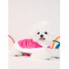 Haloumoning Dog Fleece Hoodie Cute Pom-pom Hooded Sweatshirt Christmas Costume Holiday Outfit Pet Xmas Clothes for Small Medium Dogs(Hot Pink)