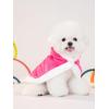 Haloumoning Dog Fleece Hoodie Cute Pom-pom Hooded Sweatshirt Christmas Costume Holiday Outfit Pet Xmas Clothes for Small Medium Dogs(Hot Pink)
