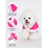 Haloumoning Dog Fleece Hoodie Cute Pom-pom Hooded Sweatshirt Christmas Costume Holiday Outfit Pet Xmas Clothes for Small Medium Dogs(Hot Pink)