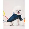 Haloumoning Dog Fleece Hoodie Cute Pom-pom Hooded Sweatshirt Christmas Costume Holiday Outfit Pet Xmas Clothes for Small Medium Dogs(Navy Blue)