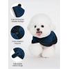 Haloumoning Dog Fleece Hoodie Cute Pom-pom Hooded Sweatshirt Christmas Costume Holiday Outfit Pet Xmas Clothes for Small Medium Dogs(Navy Blue)