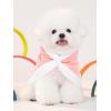 Haloumoning Dog Fleece Hoodie Cute Pom-pom Hooded Sweatshirt Christmas Costume Holiday Outfit Pet Xmas Clothes for Small Medium Dogs(Pink)