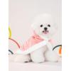 Haloumoning Dog Fleece Hoodie Cute Pom-pom Hooded Sweatshirt Christmas Costume Holiday Outfit Pet Xmas Clothes for Small Medium Dogs(Pink)