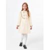 Haloumoning Girls Dress Coat Kids Ruffle Button Down Cute Bow Long Winter Jackets with Pockets 3-12 Years(Beige)