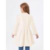 Haloumoning Girls Dress Coat Kids Ruffle Button Down Cute Bow Long Winter Jackets with Pockets 3-12 Years(Beige)