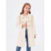 Haloumoning Girls Dress Coat Kids Ruffle Button Down Cute Bow Long Winter Jackets with Pockets 3-12 Years(Beige)