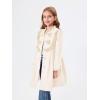 Haloumoning Girls Dress Coat Kids Ruffle Button Down Cute Bow Long Winter Jackets with Pockets 3-12 Years(Beige)