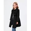 Haloumoning Girls Dress Coat Kids Ruffle Button Down Cute Bow Long Winter Jackets with Pockets 3-12 Years(Black)