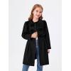 Haloumoning Girls Dress Coat Kids Ruffle Button Down Cute Bow Long Winter Jackets with Pockets 3-12 Years(Black)