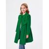 Haloumoning Girls Dress Coat Kids Ruffle Button Down Cute Bow Long Winter Jackets with Pockets 3-12 Years(Green)