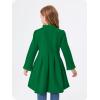 Haloumoning Girls Dress Coat Kids Ruffle Button Down Cute Bow Long Winter Jackets with Pockets 3-12 Years(Green)