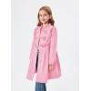 Haloumoning Girls Dress Coat Kids Ruffle Button Down Cute Bow Long Winter Jackets with Pockets 3-12 Years(Light Pink)