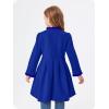 Haloumoning Girls Dress Coat Kids Ruffle Button Down Cute Bow Long Winter Jackets with Pockets 3-12 Years(Navy Blue)