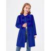 Haloumoning Girls Dress Coat Kids Ruffle Button Down Cute Bow Long Winter Jackets with Pockets 3-12 Years(Navy Blue)