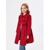 Haloumoning Girls Dress Coat Kids Ruffle Button Down Cute Bow Long Winter Jackets with Pockets 3-12 Years(Red)