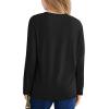 Haloumoning Girls Long Sleeve Shirts Pleated Casual Crewneck Fall Fashion Tops Basic Tees 5-14Y(Black)