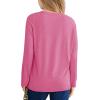 Haloumoning Girls Long Sleeve Shirts Pleated Casual Crewneck Fall Fashion Tops Basic Tees 5-14Y(Bright Pink)