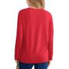 Haloumoning Girls Long Sleeve Shirts Pleated Casual Crewneck Fall Fashion Tops Basic Tees 5-14Y(Bright Red)