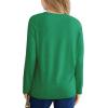 Haloumoning Girls Long Sleeve Shirts Pleated Casual Crewneck Fall Fashion Tops Basic Tees 5-14Y(Green)