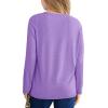 Haloumoning Girls Long Sleeve Shirts Pleated Casual Crewneck Fall Fashion Tops Basic Tees 5-14Y(Light Purple)
