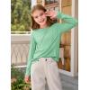 Haloumoning Girls Long Sleeve Shirts Pleated Casual Crewneck Fall Fashion Tops Basic Tees 5-14Y(Mint)