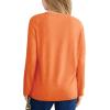Haloumoning Girls Long Sleeve Shirts Pleated Casual Crewneck Fall Fashion Tops Basic Tees 5-14Y(Orange)