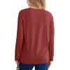 Haloumoning Girls Long Sleeve Shirts Pleated Casual Crewneck Fall Fashion Tops Basic Tees 5-14Y(Red)