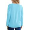 Haloumoning Girls Long Sleeve Shirts Pleated Casual Crewneck Fall Fashion Tops Basic Tees 5-14Y(Sky Blue)