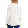 Haloumoning Girls Long Sleeve Shirts Pleated Casual Crewneck Fall Fashion Tops Basic Tees 5-14Y(White)