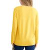 Haloumoning Girls Long Sleeve Shirts Pleated Casual Crewneck Fall Fashion Tops Basic Tees 5-14Y(Yellow)