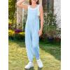 Haloumoning Girls Overalls Kids Casual Sleeveless Jumpsuit One Piece Rompers with Pockets 5-14 Years(Light Blue)