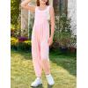 Haloumoning Girls Overalls Kids Casual Sleeveless Jumpsuit One Piece Rompers with Pockets 5-14 Years(Pink)